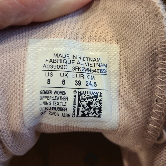 Converse Cream and Pink High-Top Sneakers with Rugged Sole - Picture 2 of 6